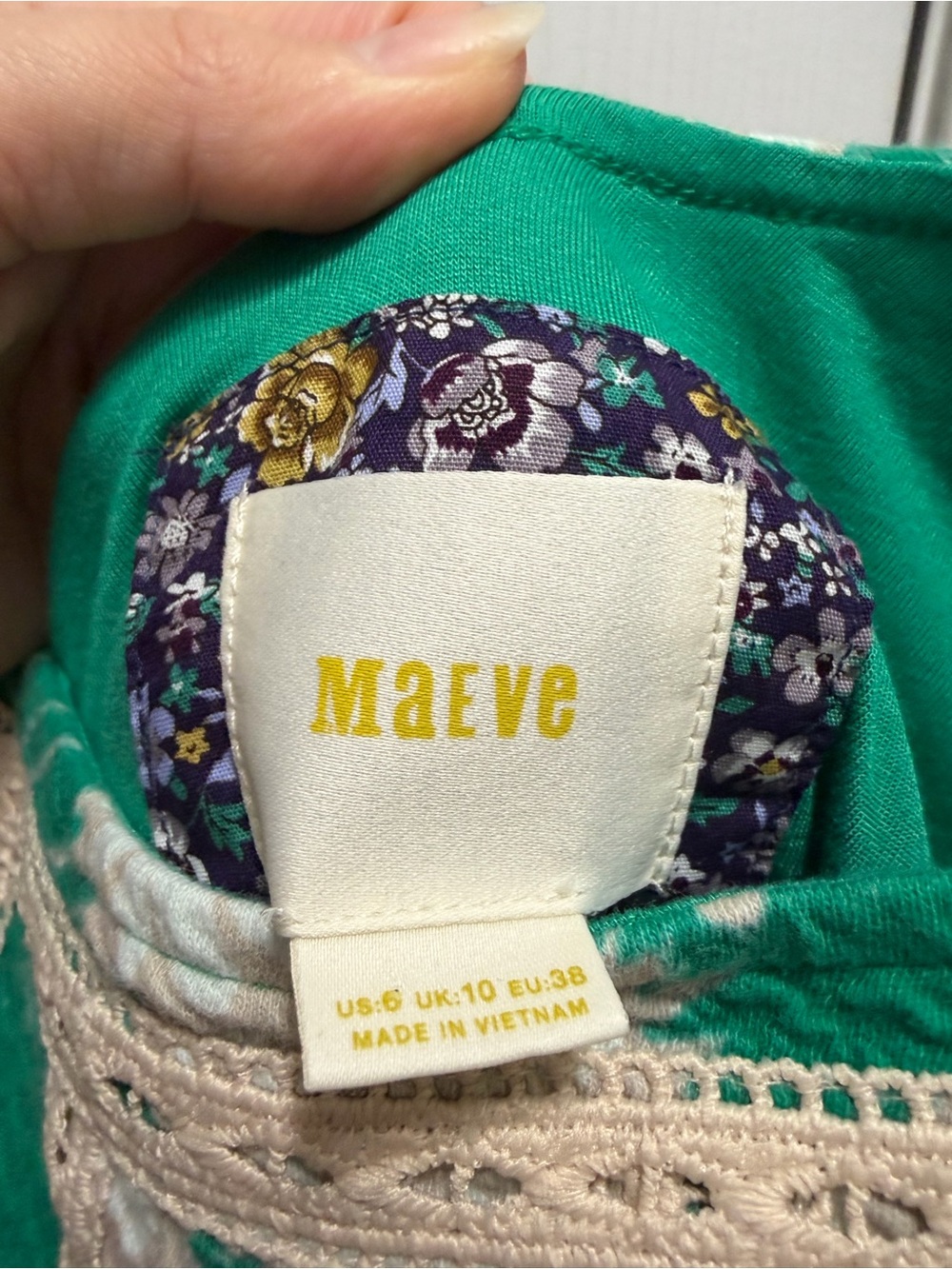 Maeve Sleeveless Green Floral Dress - Picture 2 of 5